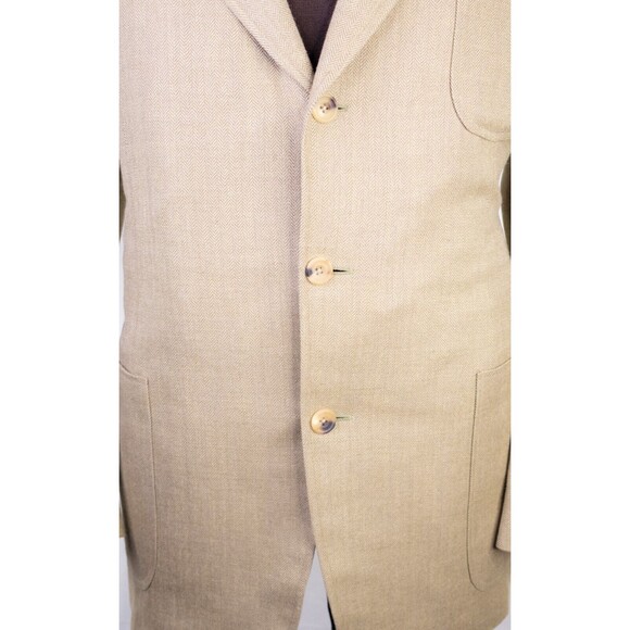 SAMUELSOHN Sport Coat Jacket Blazer 3-Button Sz 46R Silk/Linen/Wool Herringbone - Picture 3 of 14